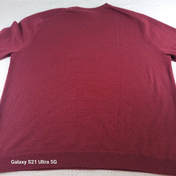 Banana Republic sweater 100%‎ merino wool men's size XL burgundy wine diamonds - Picture 8 of 10